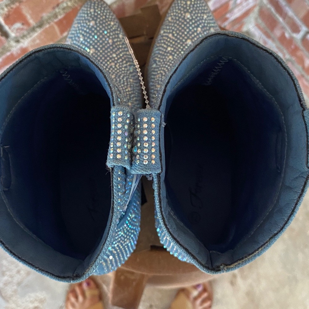 Glitter Rhinestone BLUE Booties - Picture 7 of 10